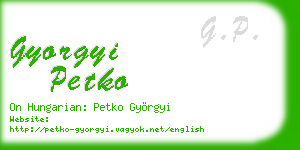 gyorgyi petko business card